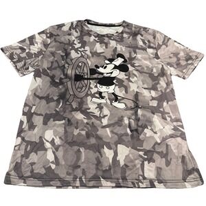 Size: Large - Disney Mickey Mouse Camouflage Gray T-shirt
